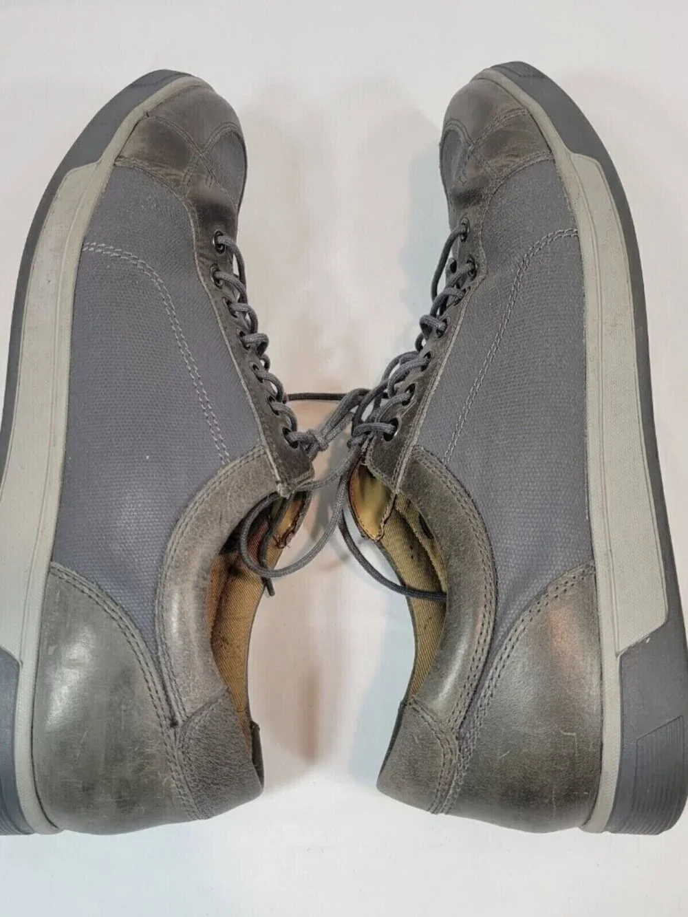Cole Haan Vartan Oxford Shoes Men Size 11 Gray Brown C13397 Canvas Lace Up